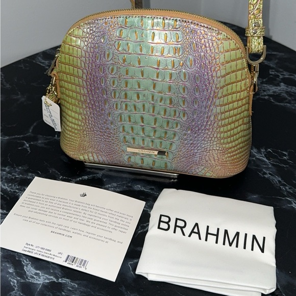 BRAHMIN Ombre Mini Melbourne Co Small Leather Georgina Verbena Crossbody NEW - Picture 7 of 14